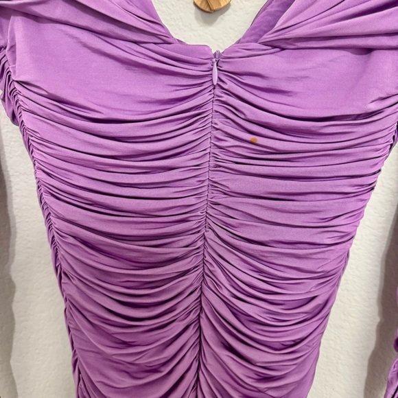 Giuseppe Di Morabito Purple Ruched Off The Shoulder Purple Mini Dress Size 42/M - Picture 8 of 16